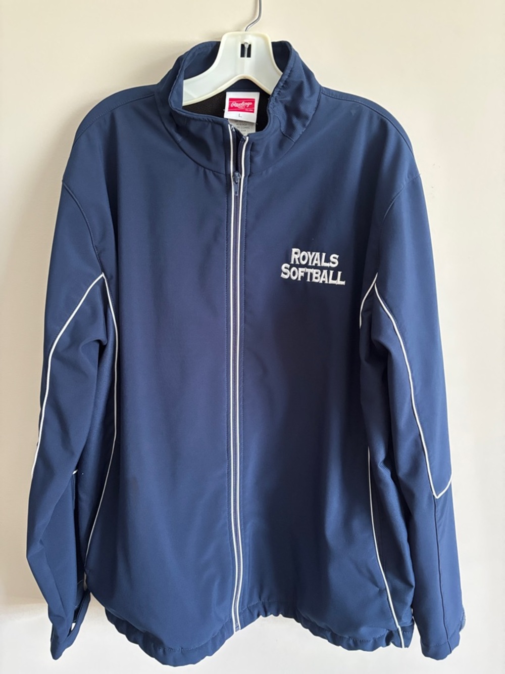 Rawlings Navy and White Royals Softball Full-Zip Performance Jacket